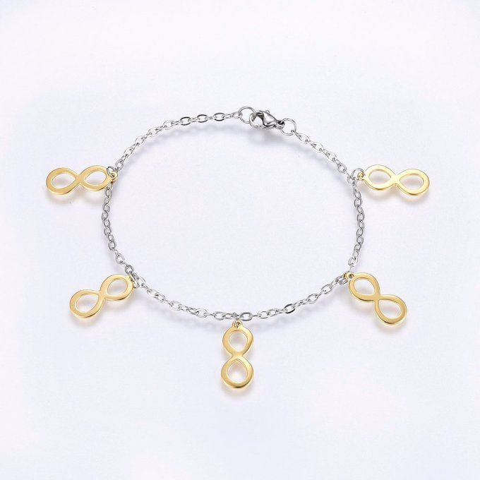 Bracelet avec breloques infini