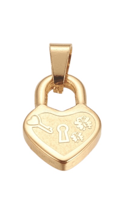 Chaine acier doré et son pendentif cadenas