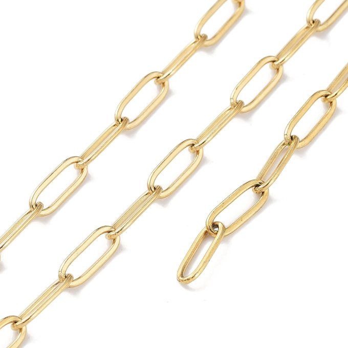 Chaîne maille trombone en acier inoxydable plaqué or 18K à partir de 12,90