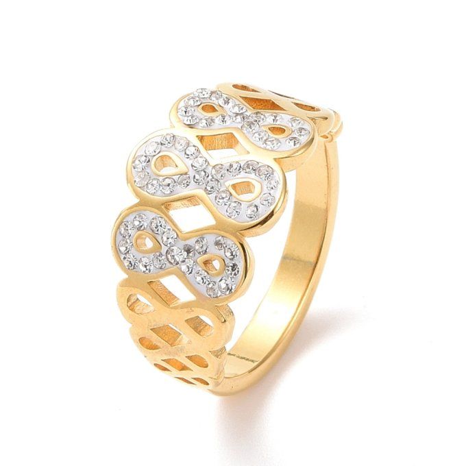 Bague infini en strass cristal 