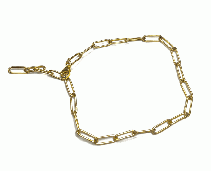 Bracelet maille trombone véritable plaqué or 18K