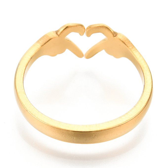 Bague manchette forme coeur 